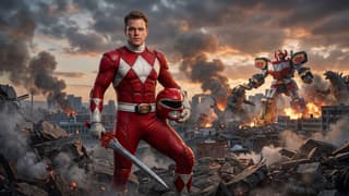 Matt Damon Suits Up As The Red Ranger In First Set Photos From The Daniels' Mystery Sci-Fi Movie