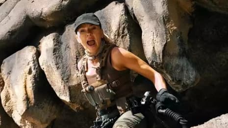 JURASSIC WORLD REBIRTH Stills Feature Scarlett Johansson Trying To Survive Dino Mayhem