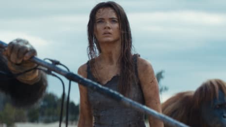 KINGDOM OF THE PLANET OF THE APES Stills Put The Spotlight On The Movie's Lead Simians And Humans