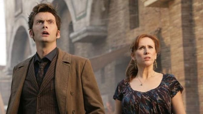 DOCTOR WHO Set Photos Reveal A First Look At David Tennant, Catherine Tate, And [SPOILER]'s Return
