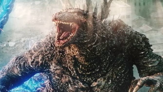 GODZILLA MINUS ONE Banner And Theatre Standee Feature The King Of The Monsters Powering-Up