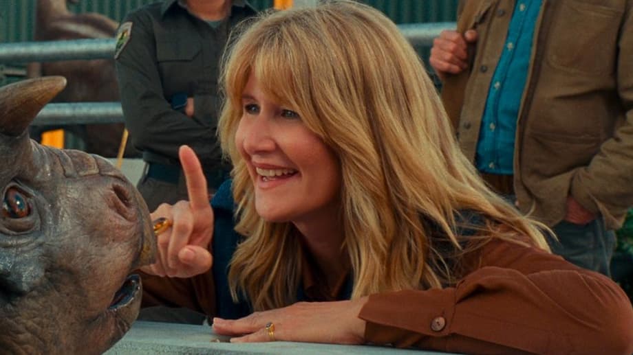 JURASSIC WORLD DOMINION Director Explains How He Got Original Cast To Return; New Still Highlights Laura Dern