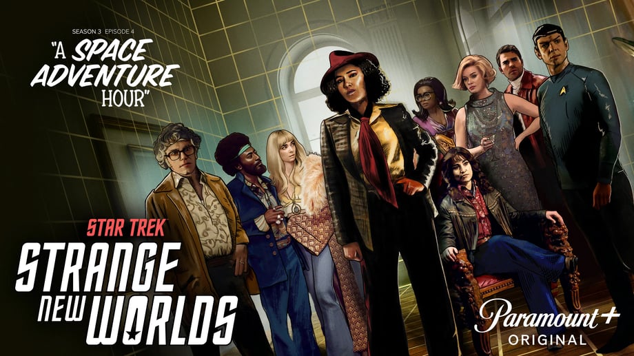 Star Trek: Strange New Worlds - 'A Space Adventure Hour' pulp style poster