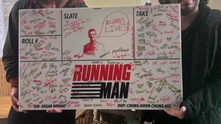 New BTS Photo Reveals That Edgar Wright's THE RUNNING MAN Has Wrapped Filming