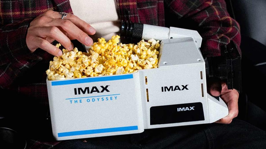 The Odyssey's IMAX Limited-Edition Popcorn Bucket Pays Perfect Tribute To Christopher Nolan